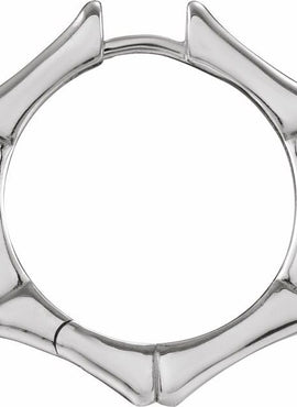Platinum Hinged Bamboo 12 mm Hoop Earrings