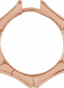 Platinum Hinged Bamboo 12 mm Hoop Earrings