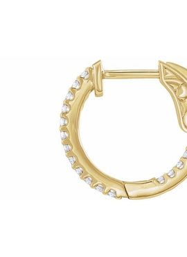 14K White Gold 6 1/2 CTW Natural Diamond Inside-Outside 51 mm Hinged Hoop Earrings