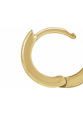 14K White Gold 9.5 mm Hinged Hoop Earrings