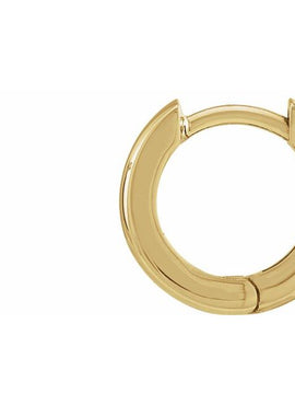 14K White Gold 9.5 mm Hinged Hoop Earrings