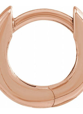 14K White Gold 9.5 mm Hinged Hoop Earrings