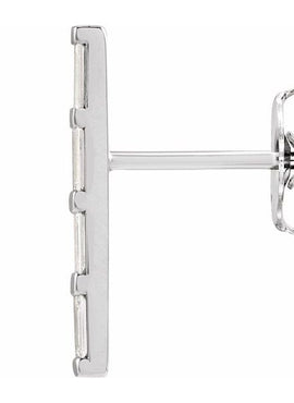 14K White Gold 1/8 CTW Natural Diamond Bar Earrings
