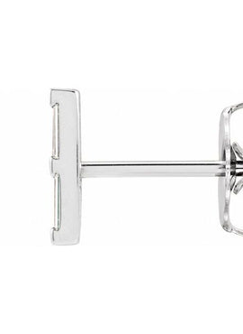 14K White Gold 1/8 CTW Natural Diamond Bar Earrings