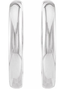 14K White Gold 9.5 mm Hinged Hoop Earrings