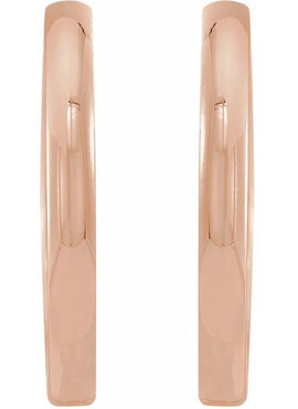 14K White Gold 9.5 mm Hinged Hoop Earrings