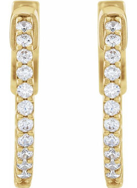 14K White Gold 6 1/2 CTW Natural Diamond Inside-Outside 51 mm Hinged Hoop Earrings