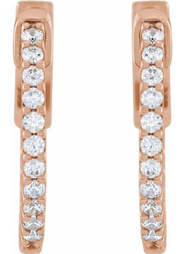 14K White Gold 6 1/2 CTW Natural Diamond Inside-Outside 51 mm Hinged Hoop Earrings