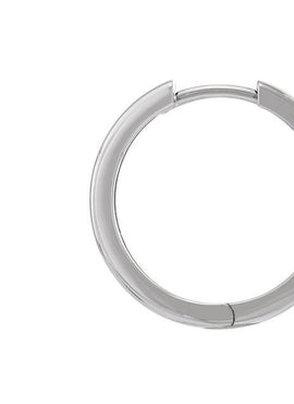 14K White Gold 9.5 mm Hinged Hoop Earrings