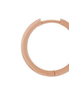 14K White Gold 9.5 mm Hinged Hoop Earrings