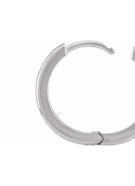 14K White Gold 9.5 mm Hinged Hoop Earrings