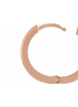 14K White Gold 9.5 mm Hinged Hoop Earrings