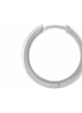 14K White Gold 9.5 mm Hinged Hoop Earrings