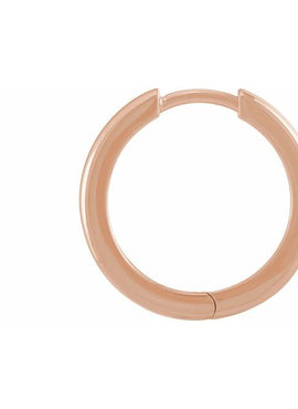14K White Gold 9.5 mm Hinged Hoop Earrings