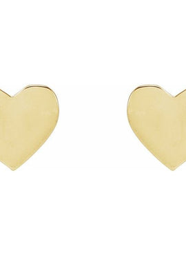 14K White Gold 8 mm Engravable Heart Earrings