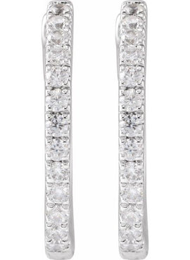 14K Yellow Gold 1/5 CTW Lab-Grown Diamond 10 mm Hoop Earrings