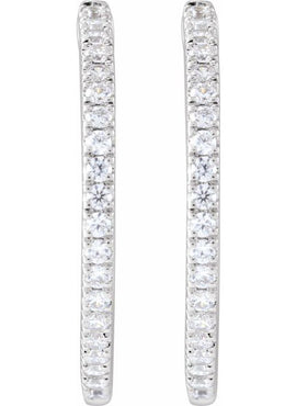 14K Yellow Gold 1/5 CTW Lab-Grown Diamond 10 mm Hoop Earrings