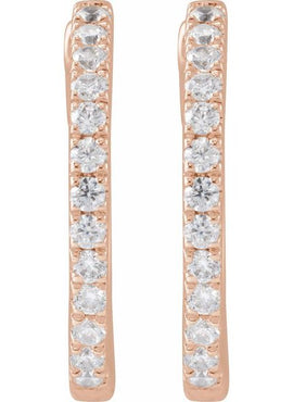 14K Yellow Gold 1/5 CTW Lab-Grown Diamond 10 mm Hoop Earrings