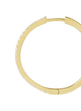 14K Yellow Gold 1/5 CTW Lab-Grown Diamond 10 mm Hoop Earrings