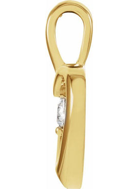 14K Yellow Gold .07 CT Natural Diamond Heart Pendant