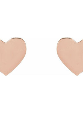 14K White Gold 8 mm Engravable Heart Earrings