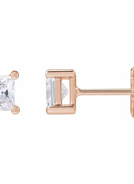 14K White Gold 2.5 mm Square 1/5 CTW Lab-Grown Diamond Earrings