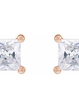 14K White Gold 2.5 mm Square 1/5 CTW Lab-Grown Diamond Earrings
