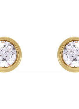 14K Rose Gold .02 CT Natural Diamond Earring