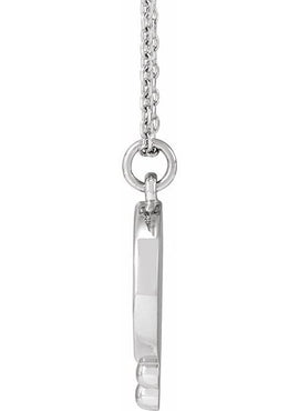 14K White Gold Beaded Disc 16-18