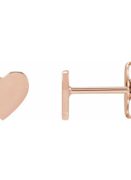 14K White Gold 8 mm Engravable Heart Earrings