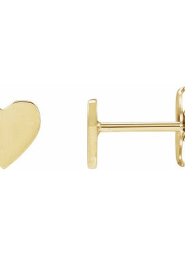 14K White Gold 8 mm Engravable Heart Earrings