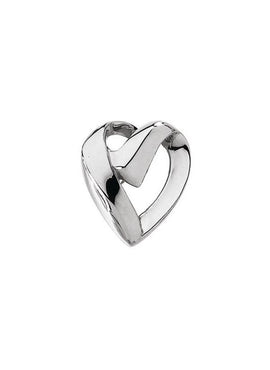 14K White Gold Heart Slide Pendant