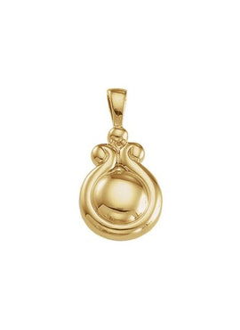 14K White Gold Vintage-Inspired Pendant
