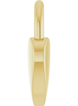 14K Yellow Gold Engravable Heart Lock Pendant