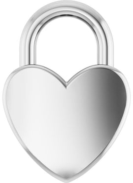 14K Yellow Gold Engravable Heart Lock Pendant