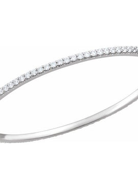14K White Gold 1 CTW Natural Diamond Stackable Bangle 8