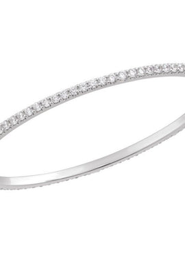 14K White Gold 1 CTW Natural Diamond Stackable Bangle 8