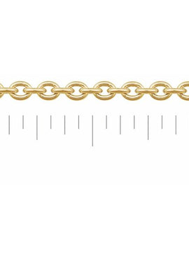 18K Yellow Gold 2.2 mm Cable Chain by the Inch