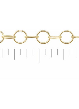 14K Yellow Gold Recycled Metal 3.5 mm Round Cable Chain by the Inch