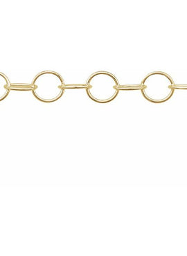 14K Yellow Gold Recycled Metal 3.5 mm Round Cable Chain by the Inch