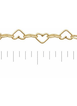 14K Yellow Gold 3.2 mm Heart Cable 7
