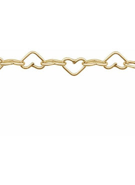 14K Yellow Gold 3.2 mm Heart Cable 7