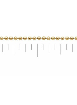 14K Yellow Gold 1 mm Diamond-Cut Bead Chain by the Inch