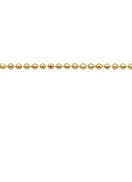 14K Yellow Gold 1 mm Diamond-Cut Bead Chain by the Inch