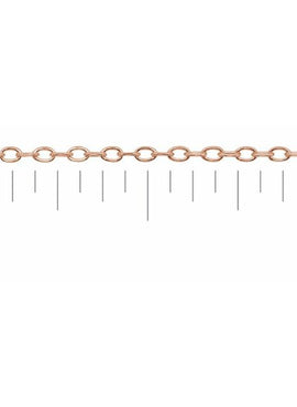 14K Rose Gold .80 mm Diamond-Cut Cable Chain by the Inch