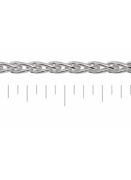 Sterling Silver 2.25 mm Wheat Chain by the Inch