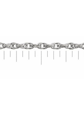 10K White Gold 1.75 mm Rope Chain by the Inch