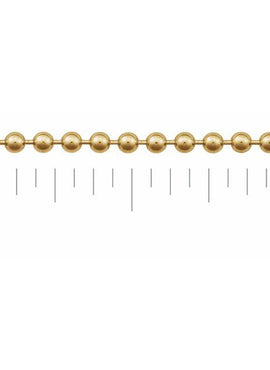 14K Yellow Gold Recycled Metal 1.8 mm Hollow Bead Chain by the Inch