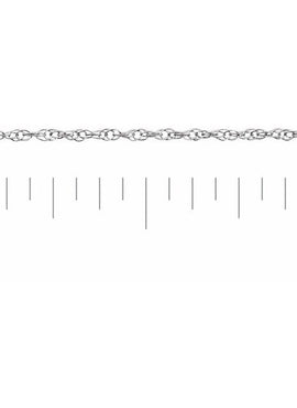 10K White Gold .75 mm Rope 16