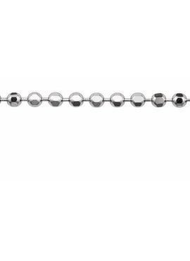 14K White Gold 1.8 mm Diamond-Cut Hollow Bead Chain by the Inch